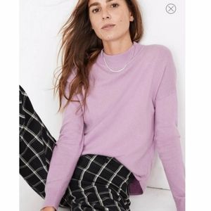 NWT Madewell Vibrant Lilac Merino Wool Alpaca Blend Ashbury Mock Neck Sweater S